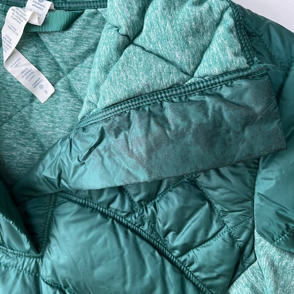 Lululemon Down for Run Pullover Jacket Forage Teal Running Size 6 - Picture 7 of 13